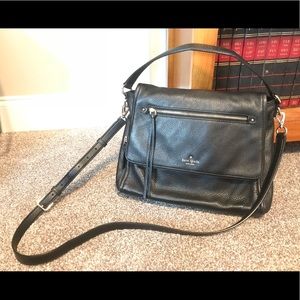 Kate Spade New York black leather satchel bag